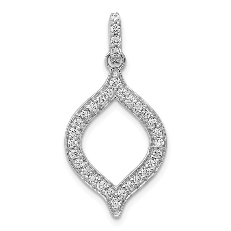 14k White Gold 1/2 Ct. Lab Grown Diamond VS/SI+ G+ Fancy Open Pendant