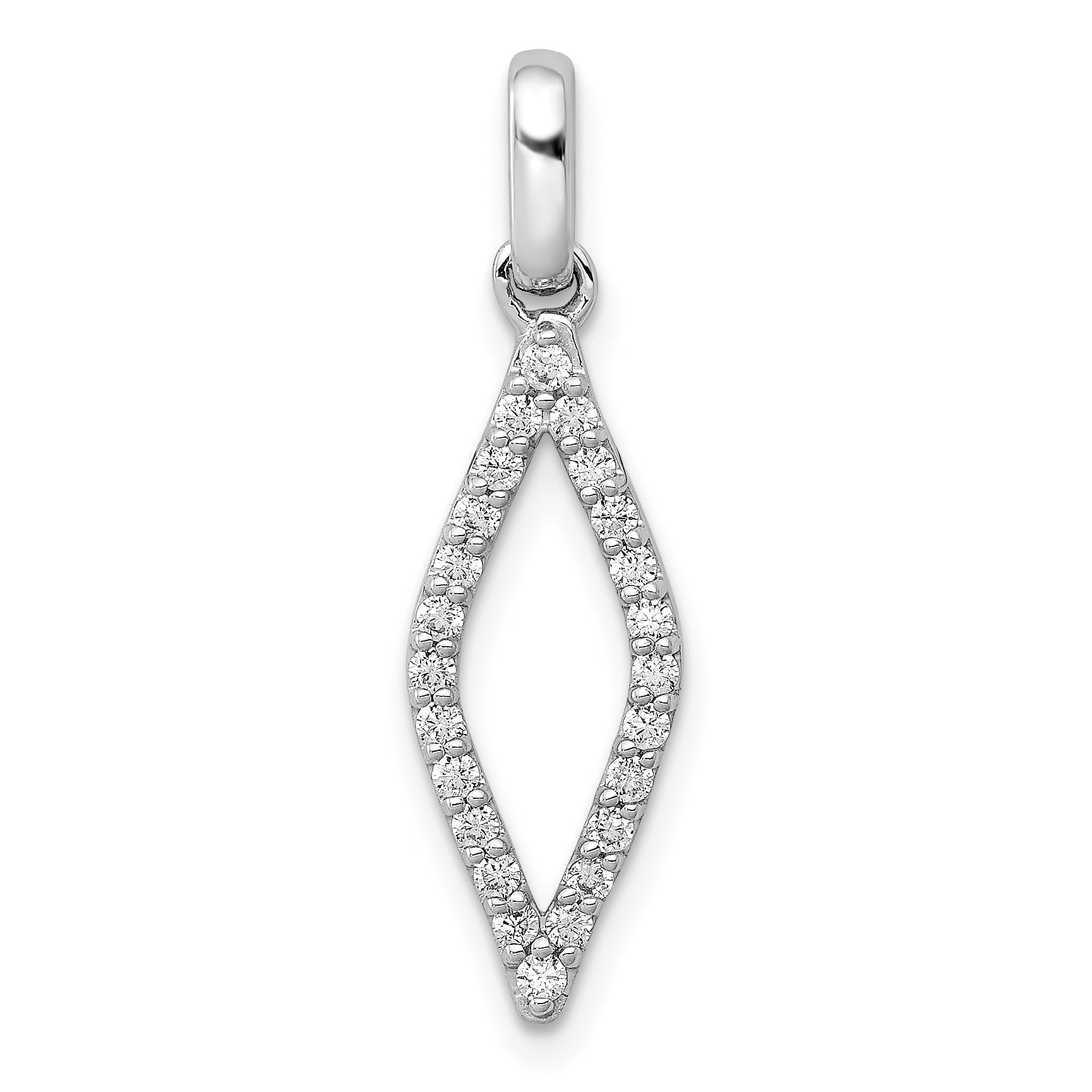 14k White Gold 1/4 Ct. Lab Grown Diamond VS/SI+ G+ Fashion Geometric Pendant