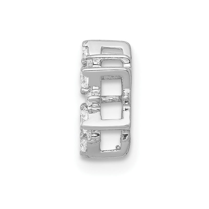 10K White Gold Diamond Fancy Circle Chain Slide