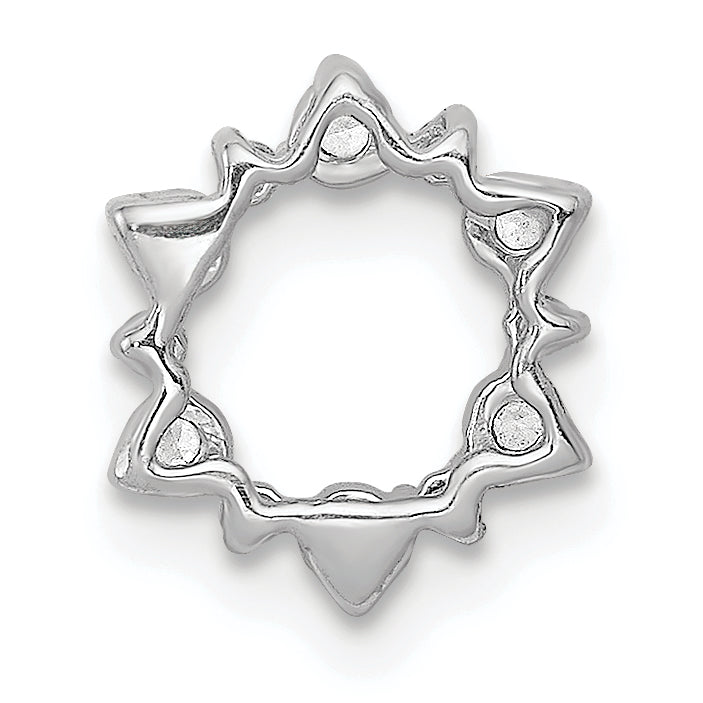 10K White Gold Diamond Fancy Circle Chain Slide