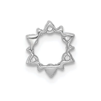 10K White Gold Diamond Fancy Circle Chain Slide