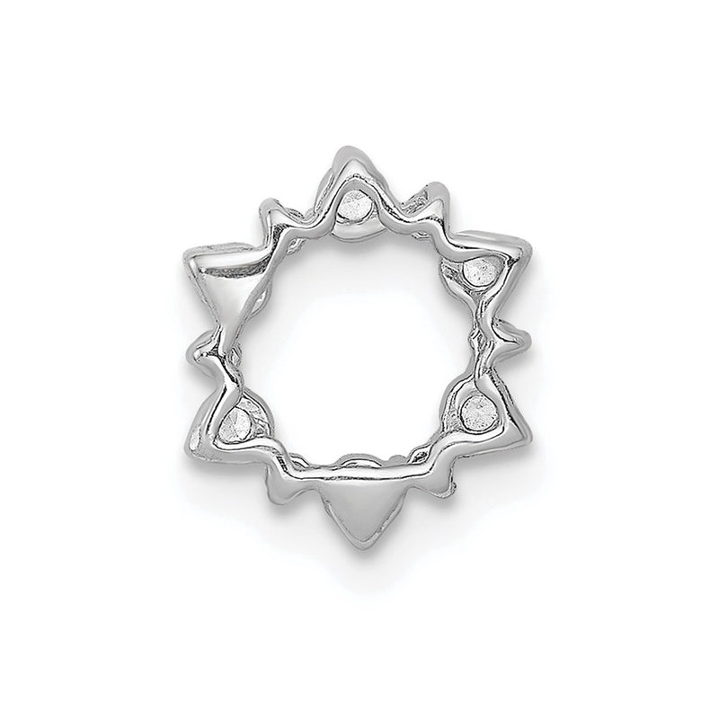 10K White Gold Diamond Fancy Circle Chain Slide