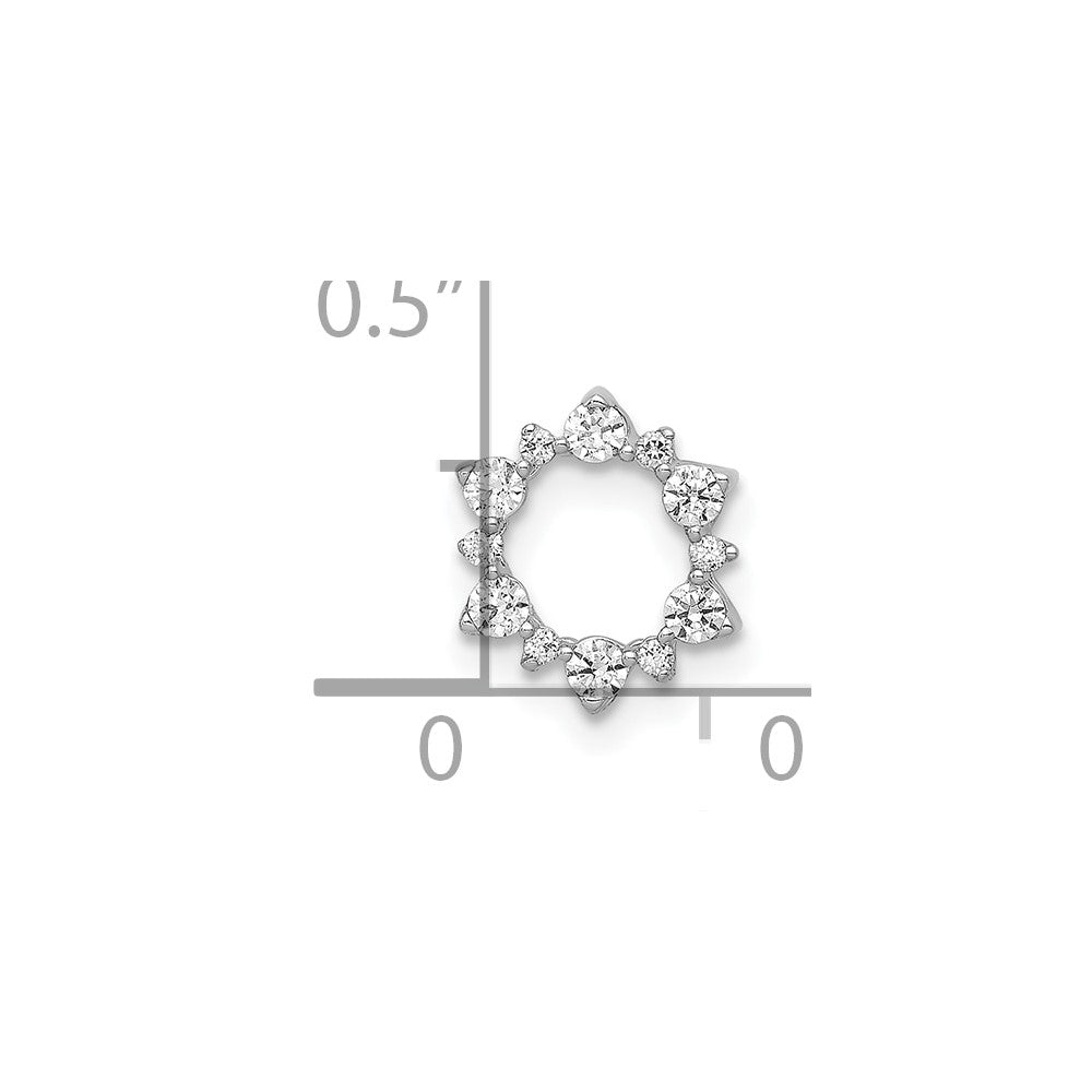 10K White Gold Diamond Fancy Circle Chain Slide