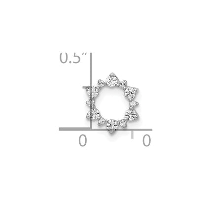 10K White Gold Diamond Fancy Circle Chain Slide