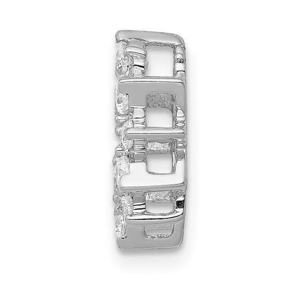 14k White Gold 1/2 Ct. Lab Grown Diamond VS/SI+ G+ Fashion Circle Chain Slide Pendant