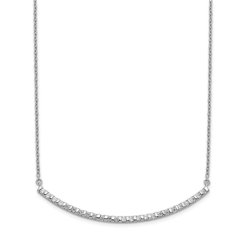 14k White Gold 1/2 Ct. Lab Grown Diamond VS/SI+ G+ 18 inch Curved Bar Necklace