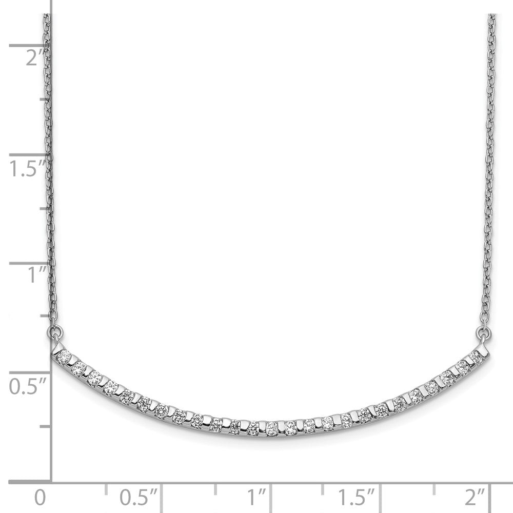 14k White Gold 1/2 Ct. Lab Grown Diamond VS/SI+ G+ 18 inch Curved Bar Necklace