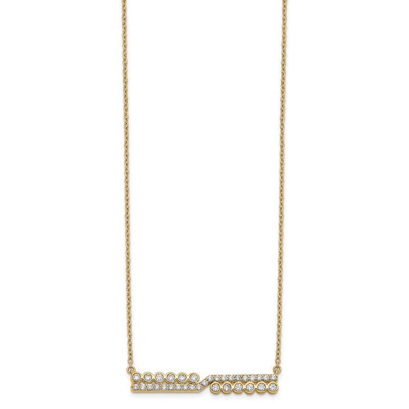 14k Yellow Gold Lab Grown Diamond VS/SI+ G+ Bar Necklace