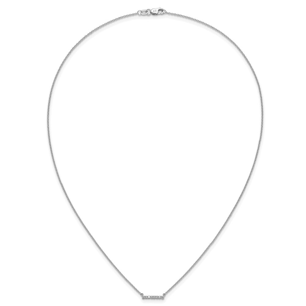 14k White Gold Real Diamond Bar 18 inch Necklace