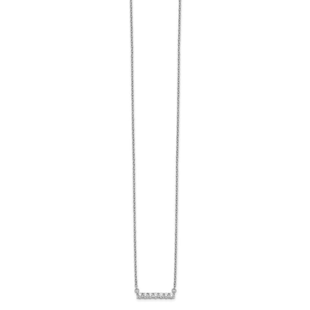 14k White Gold Real Diamond Bar 18 inch Necklace