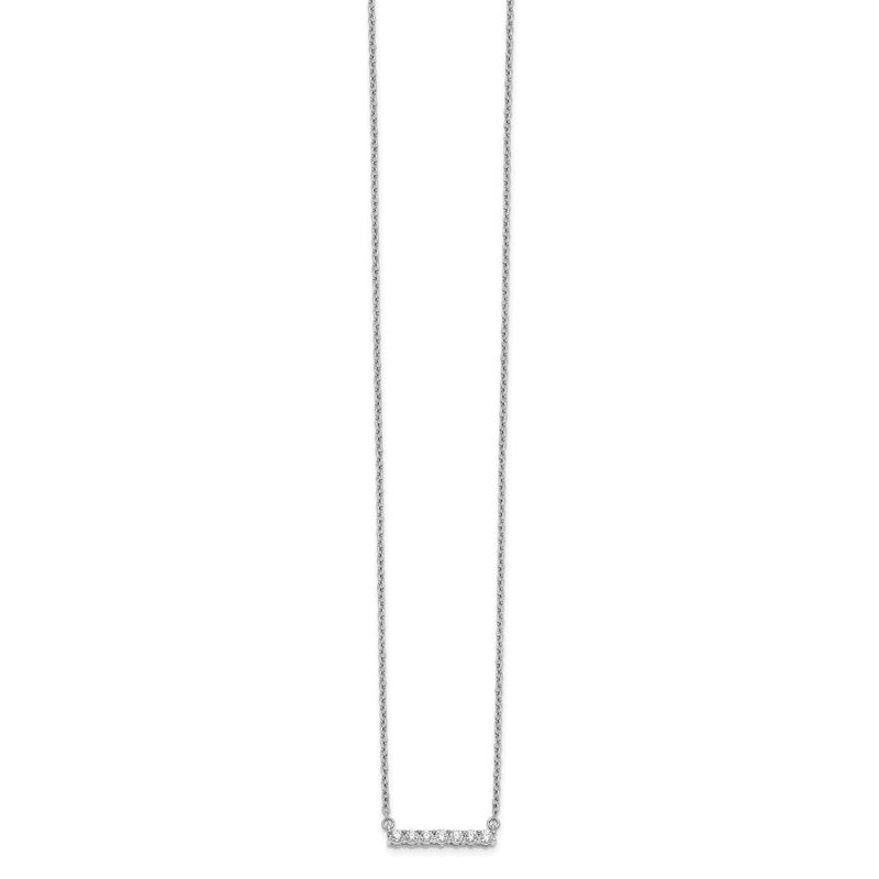 14k White Gold Real Diamond Bar 18 inch Necklace
