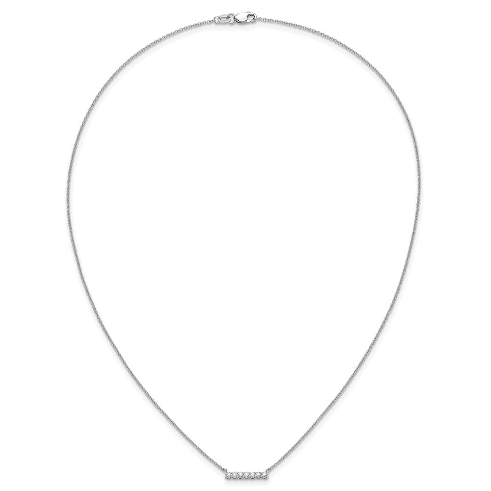 14k White Gold Real Diamond Bar 18 inch Necklace