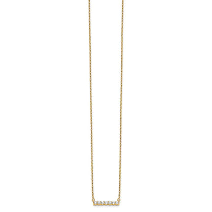 14k Yellow Gold 1/4 Ct. Lab Grown Diamond VS/SI+ G+ 18 inch Bar Necklace