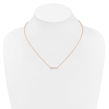 14k Rose Gold 1/3 Ct. Lab Grown Diamond VS/SI+ G+ 18 inch Bar Necklace