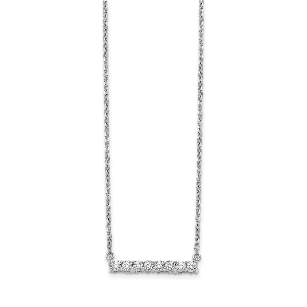 14k White Gold 1/3 Ct. Lab Grown Diamond VS/SI+ G+ 18 inch Bar Necklace
