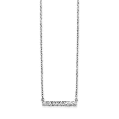 14k White Gold 1/3 Ct. Lab Grown Diamond VS/SI+ G+ 18 inch Bar Necklace