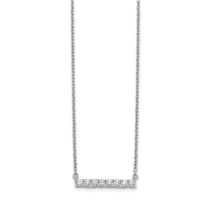 14k White Gold Real Diamond Bar 18 inch Necklace