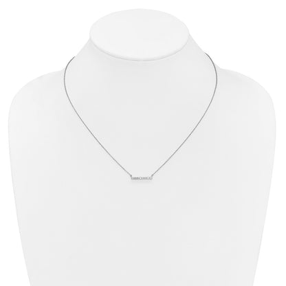 14k White Gold 1/3 Ct. Lab Grown Diamond VS/SI+ G+ 18 inch Bar Necklace