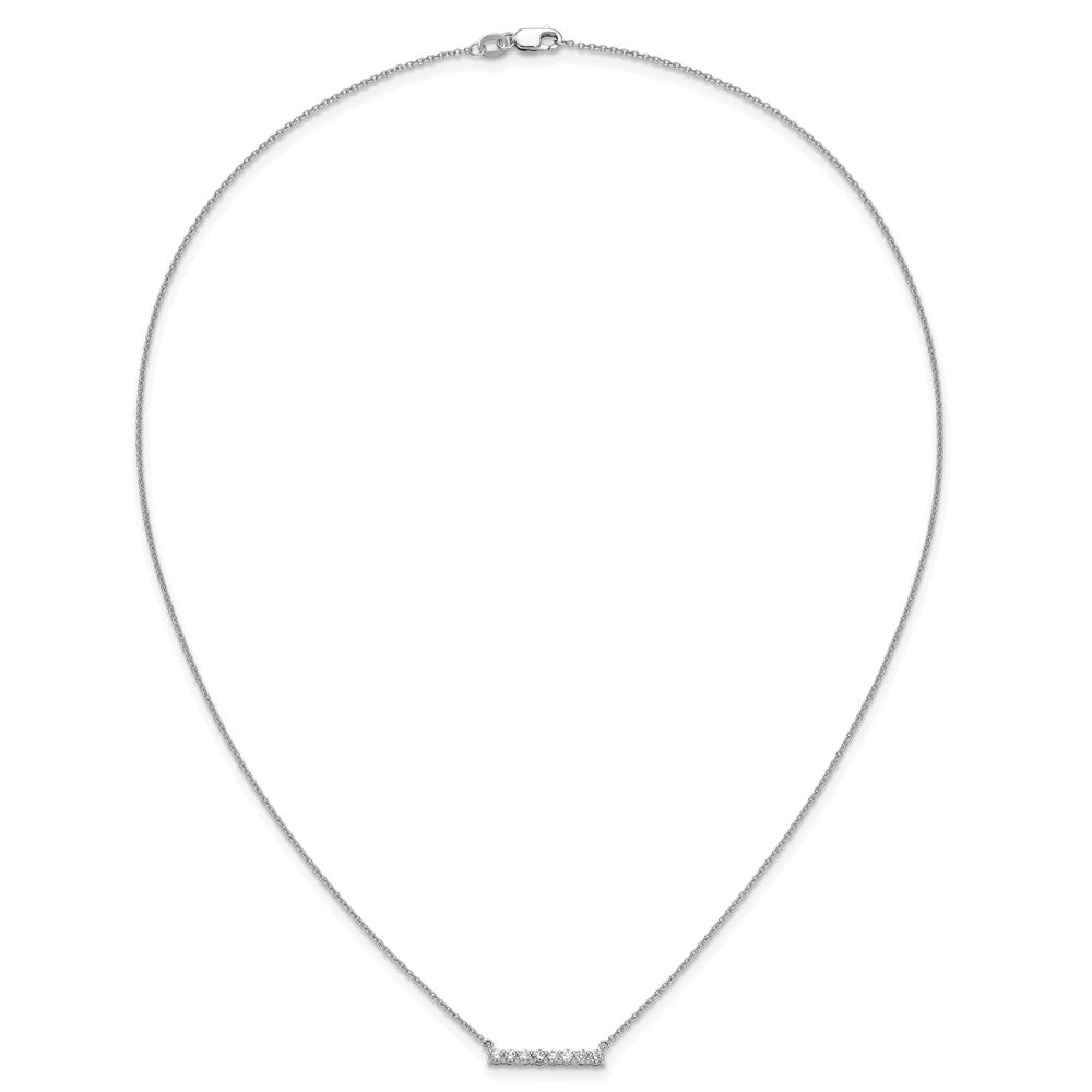 14k White Gold 1/3 Ct. Lab Grown Diamond VS/SI+ G+ 18 inch Bar Necklace