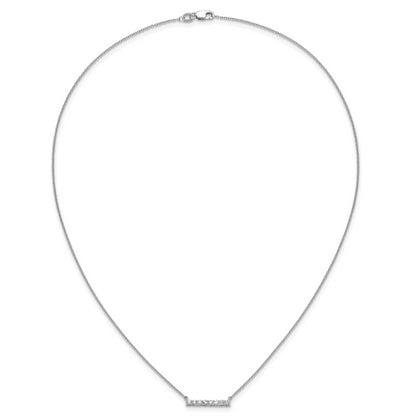 14k White Gold Real Diamond Bar 18 inch Necklace