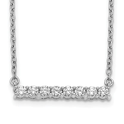 14k White Gold 1/3 Ct. Lab Grown Diamond VS/SI+ G+ 18 inch Bar Necklace