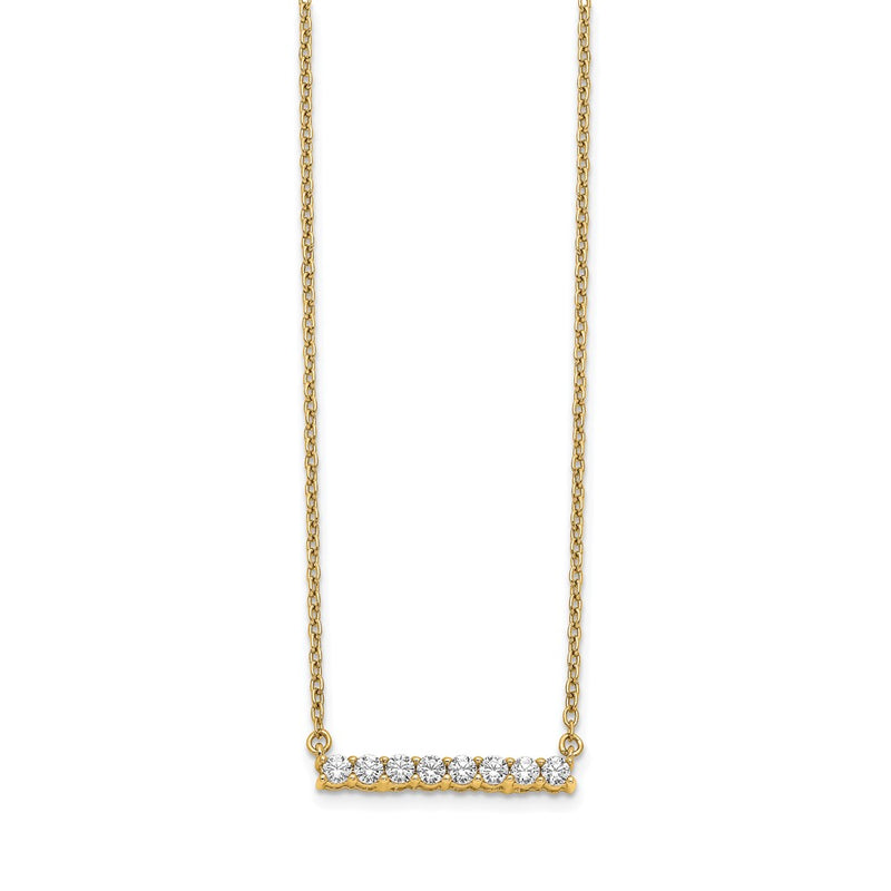 14k Yellow Gold 1/3 Ct. Lab Grown Diamond VS/SI+ G+ 18 inch Bar Necklace