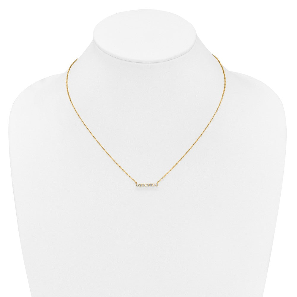 14k Yellow Gold 1/3 Ct. Lab Grown Diamond VS/SI+ G+ 18 inch Bar Necklace