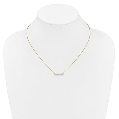 14k Yellow Gold 1/3 Ct. Lab Grown Diamond VS/SI+ G+ 18 inch Bar Necklace