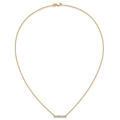 14k Yellow Gold 1/3 Ct. Lab Grown Diamond VS/SI+ G+ 18 inch Bar Necklace