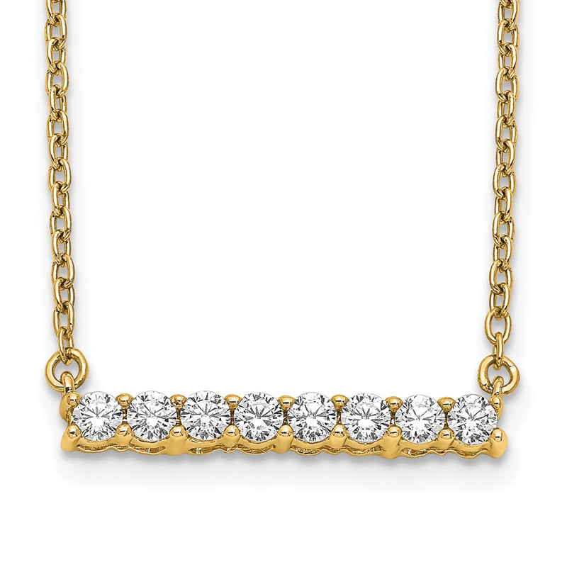 14k Yellow Gold 1/3 Ct. Lab Grown Diamond VS/SI+ G+ 18 inch Bar Necklace