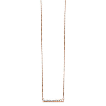 14k Rose Gold 1/2 Ct. Lab Grown Diamond VS/SI+ G+ 18 inch Bar Necklace