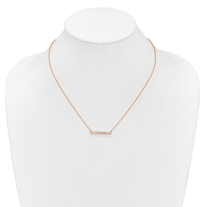 14k Rose Gold 1/2 Ct. Lab Grown Diamond VS/SI+ G+ 18 inch Bar Necklace