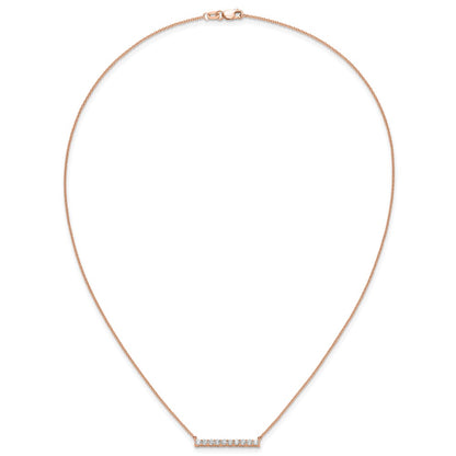 14k Rose Gold 1/2 Ct. Lab Grown Diamond VS/SI+ G+ 18 inch Bar Necklace