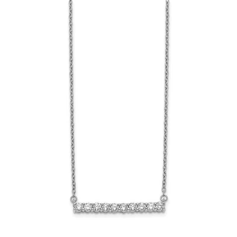 14k White Gold 1/2 Ct. Lab Grown Diamond VS/SI+ G+ 18 inch Bar Necklace