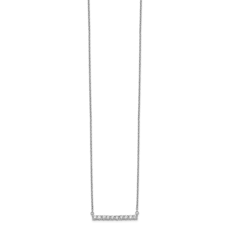 14k White Gold Real Diamond Bar 18 inch Necklace