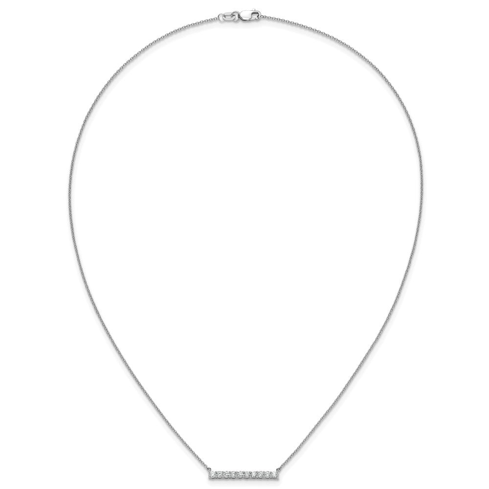 14k White Gold Real Diamond Bar 18 inch Necklace