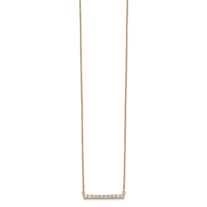 14k Yellow Gold 1/2 Ct. Lab Grown Diamond VS/SI+ G+ 18 inch Bar Necklace