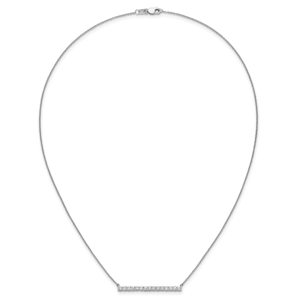 14k White Gold 3/4 Ct. Lab Grown Diamond VS/SI+ G+ 18 inch Bar Necklace