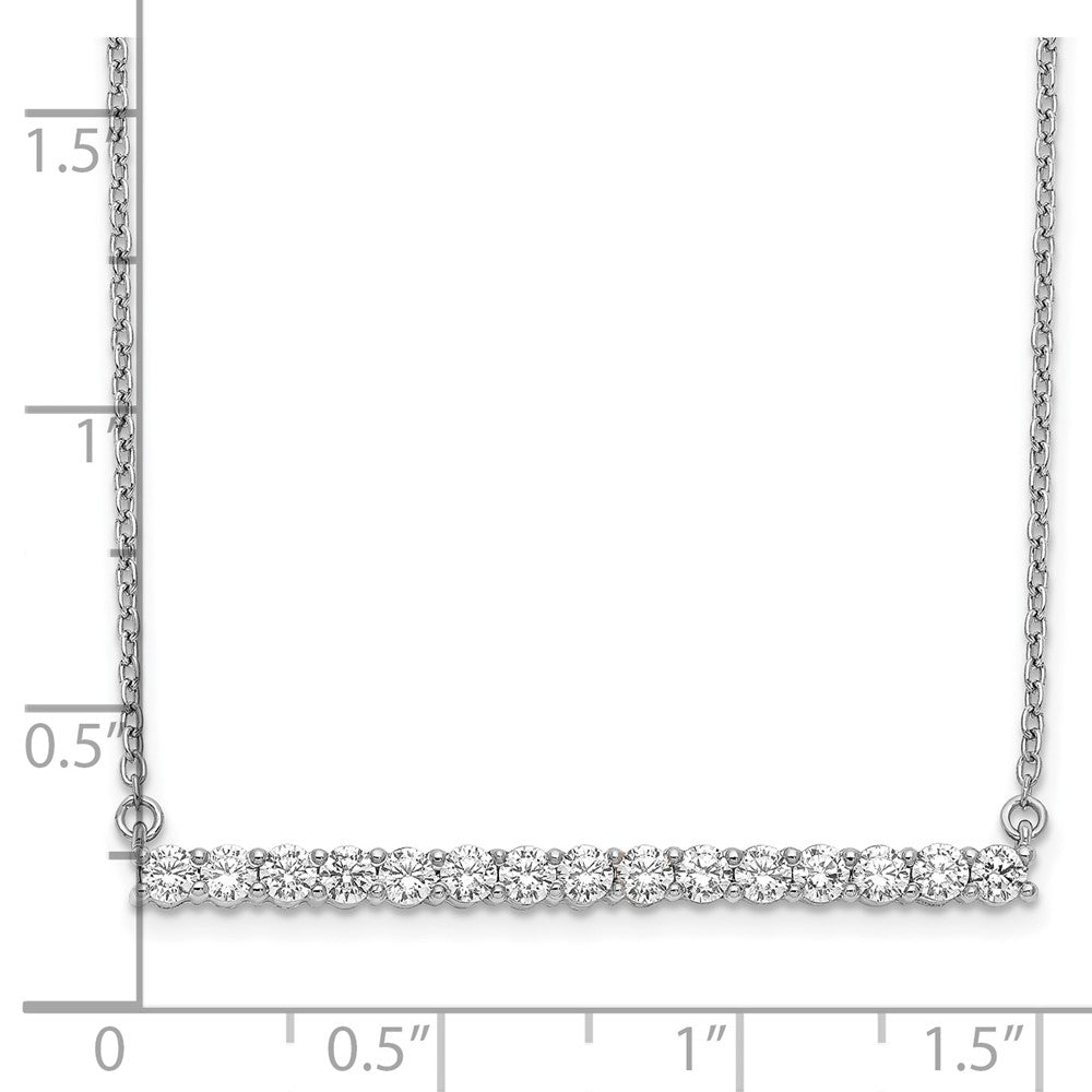 14k White Gold 3/4 Ct. Lab Grown Diamond VS/SI+ G+ 18 inch Bar Necklace