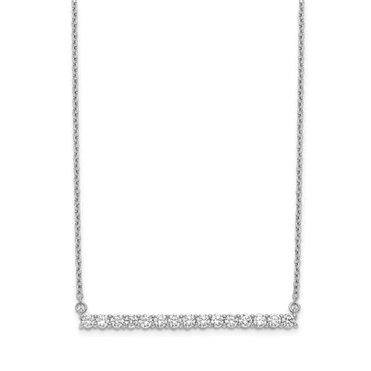 14k White Gold Real Diamond Bar 18 inch Necklace