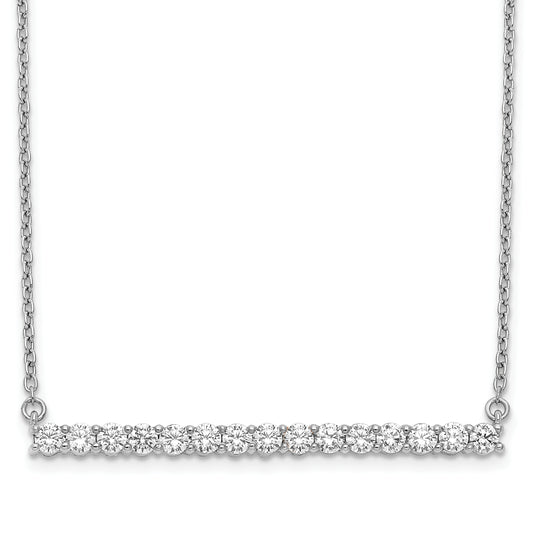 14k White Gold Real Diamond Bar 18 inch Necklace