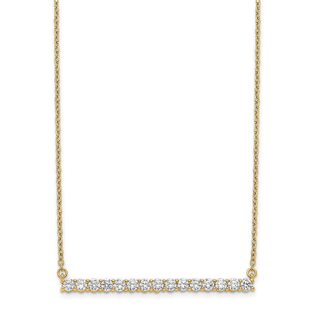 14k Yellow Gold 3/4 Ct. Lab Grown Diamond VS/SI+ G+ 18 inch Bar Necklace