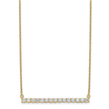 14k Yellow Gold 3/4 Ct. Lab Grown Diamond VS/SI+ G+ 18 inch Bar Necklace
