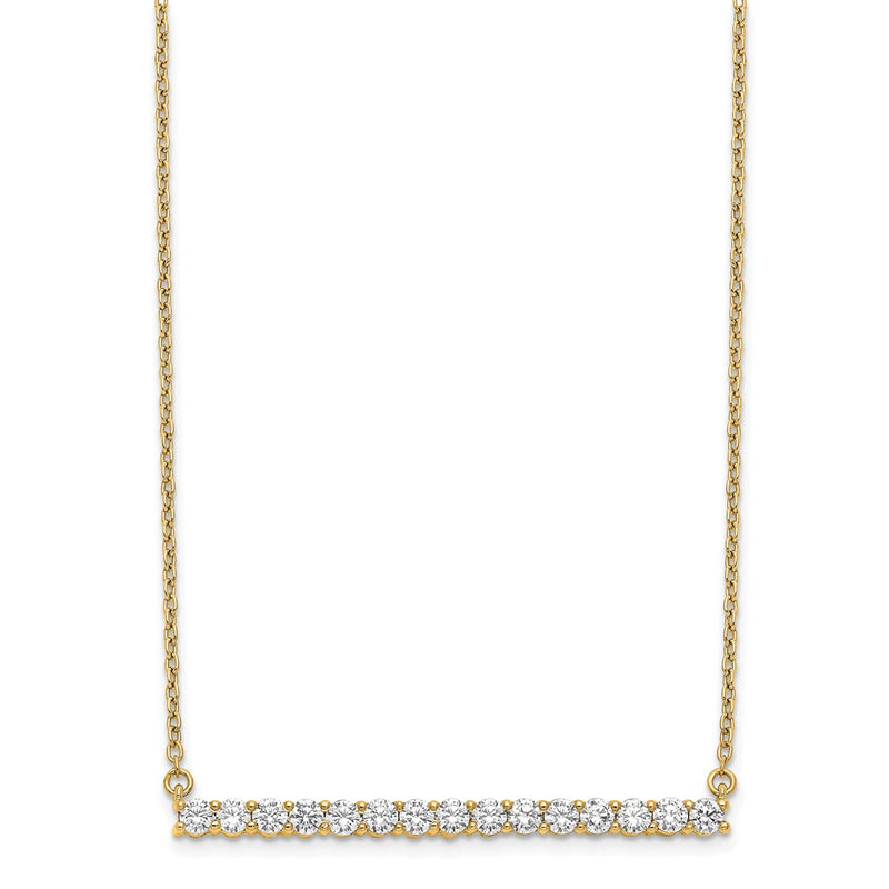 14k Yellow Gold 3/4 Ct. Lab Grown Diamond VS/SI+ G+ 18 inch Bar Necklace