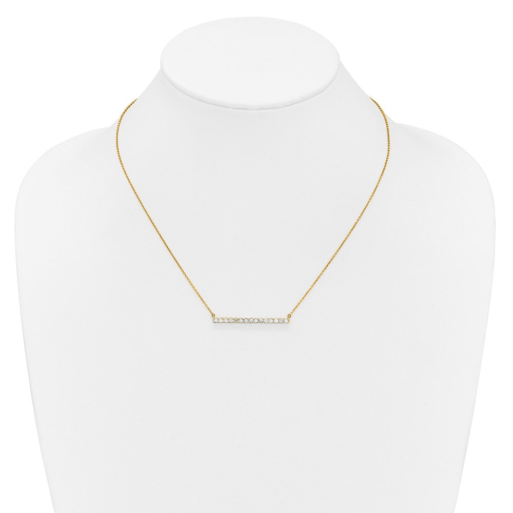 14k Yellow Gold 3/4 Ct. Lab Grown Diamond VS/SI+ G+ 18 inch Bar Necklace
