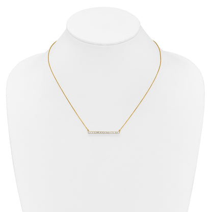 14k Yellow Gold 3/4 Ct. Lab Grown Diamond VS/SI+ G+ 18 inch Bar Necklace
