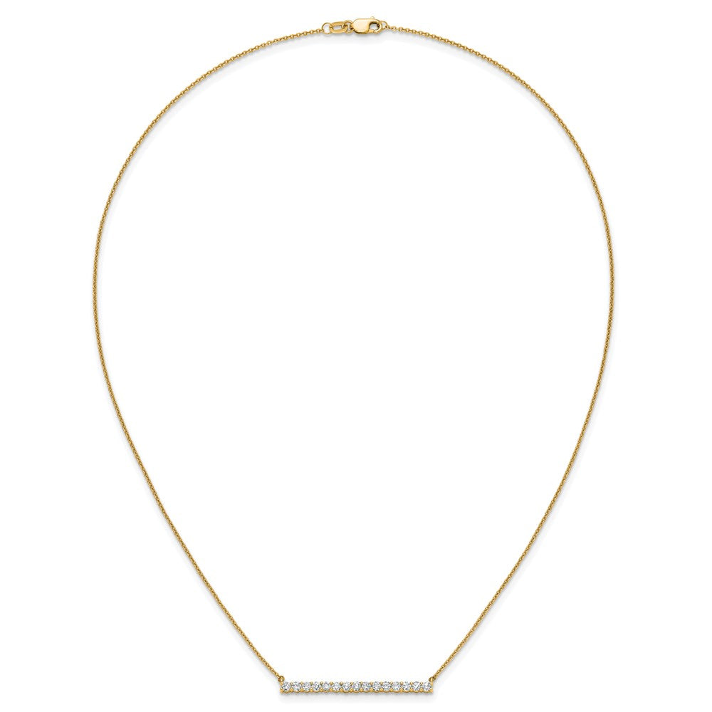 14k Yellow Gold 3/4 Ct. Lab Grown Diamond VS/SI+ G+ 18 inch Bar Necklace