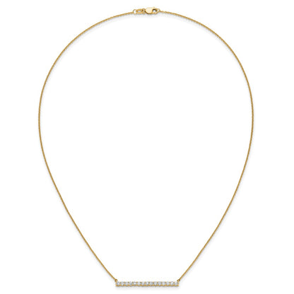 14k Yellow Gold 3/4 Ct. Lab Grown Diamond VS/SI+ G+ 18 inch Bar Necklace