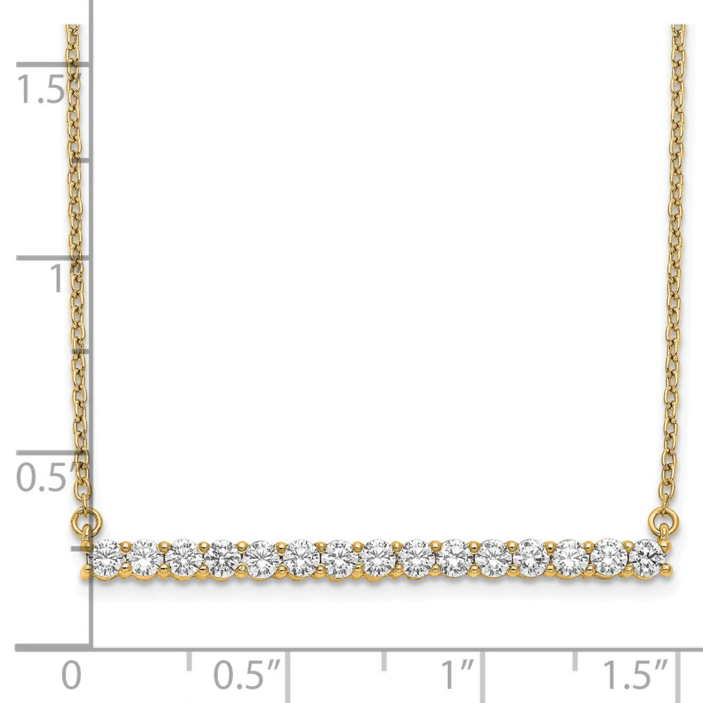14k Yellow Gold 3/4 Ct. Lab Grown Diamond VS/SI+ G+ 18 inch Bar Necklace