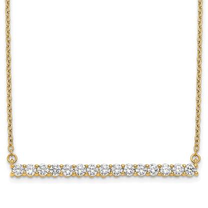 14k Yellow Gold 3/4 Ct. Lab Grown Diamond VS/SI+ G+ 18 inch Bar Necklace
